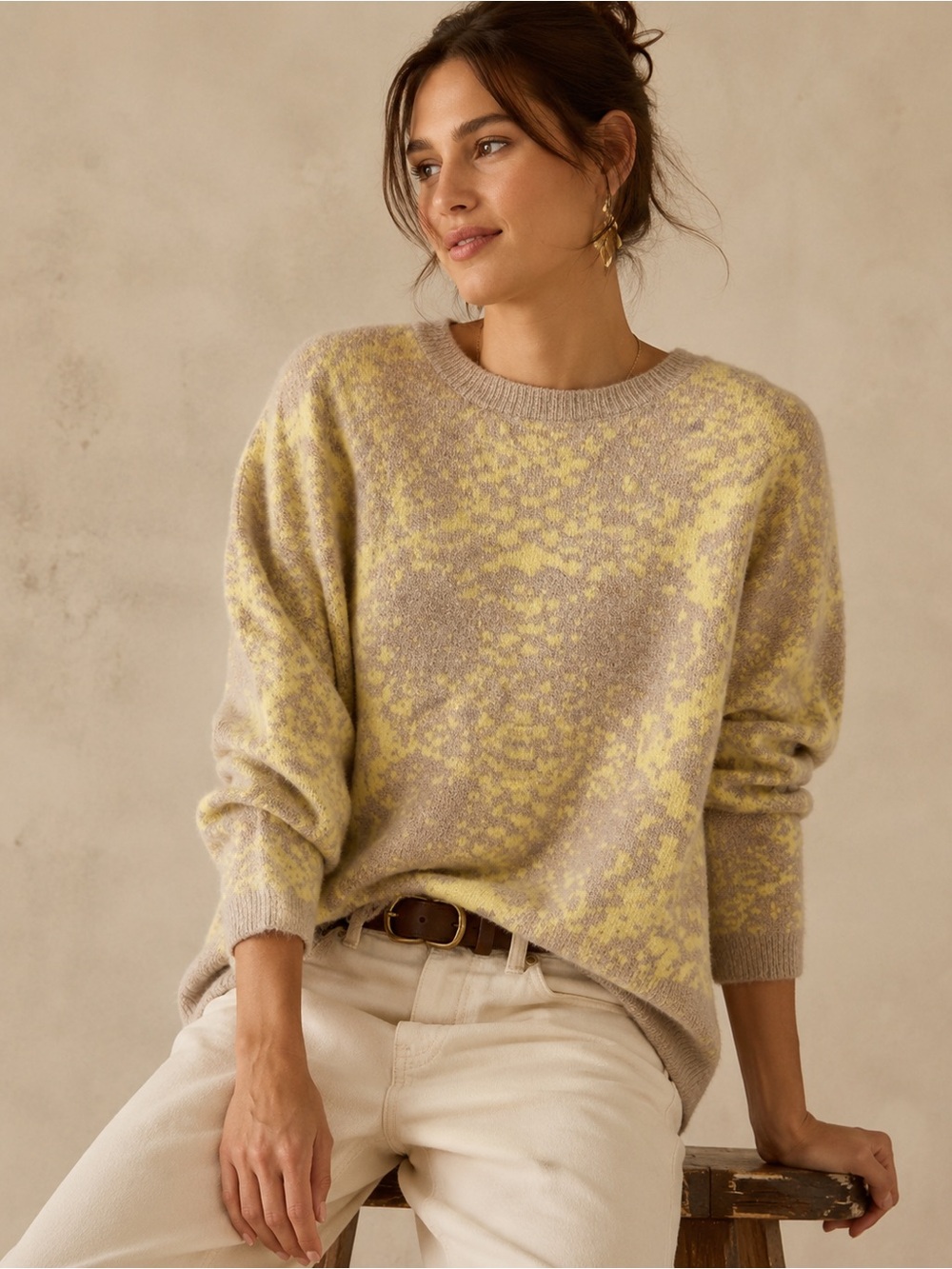 Cotton Emporium Fuzzy Abstract Knit Sweater Size Large